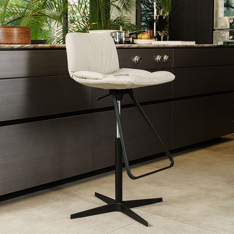 Sgabello da bar per bar in pelle regolabile in stile industriale per casa