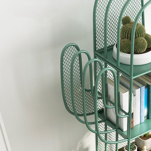 59"H Contemporary Style Bookcase Closed Back Metal Bookshelf for Home Office