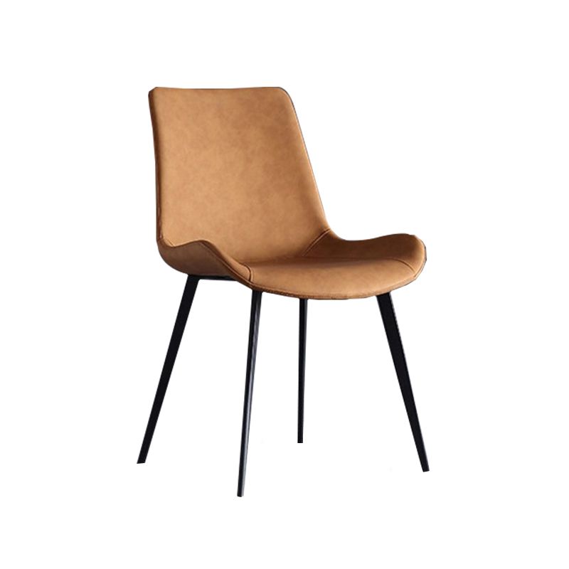 Contemporary Leather Side Chair Matte Finish Solid Back Dining Chair Clearhalo ' kitchen&dining_furn' 'Dining Chairs' 'Dining Tables & Seating' 'dining_chair' 'furn' 'furn_dining_chair' 'Furniture' 'furniture_dining_chair' 'Kitchen & Dining Furniture' 'kitchen' 1200x1200_73dfeb56-be20-42eb-8fa7-ca3adbacf77b