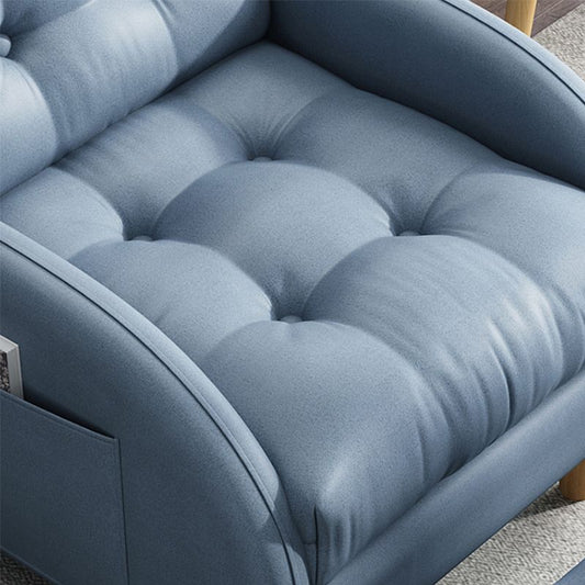 Contemporary Faux Leather Arms Included with Ottoman Lounge Accent Chair