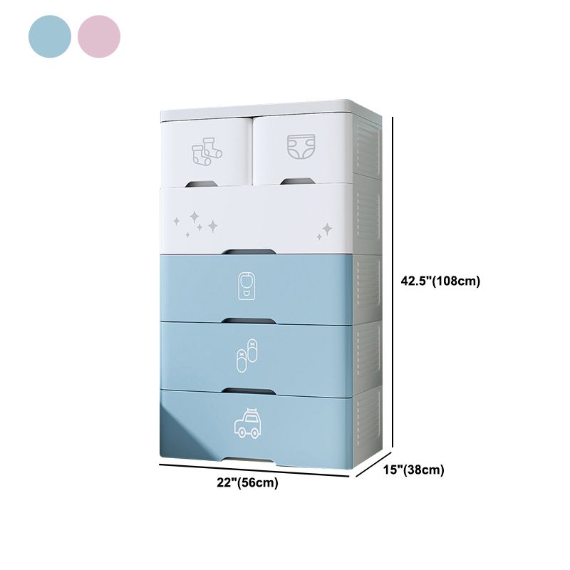 Pink and Blue Non-Hanging Armoire Modern Plastic Storage Cabinet with Drawers Clearhalo 'Armoires & Wardrobes' 'armoires_wardrobes' 'Bedroom Furniture' 'furn' 'furn_armoires_wardrobes' 'Furniture' 1200x1200_73e1b375-eb63-45fc-ba67-1b94ce6e1228
