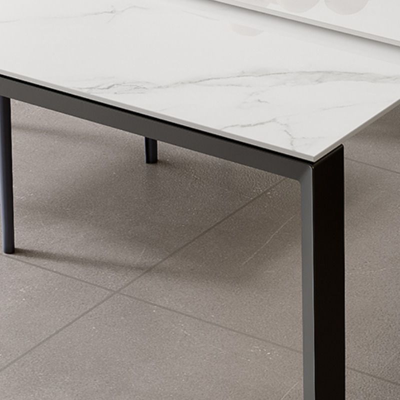 Table à manger rectangulaire en pierre, meuble extensible de Style moderne, 1/3/4/5 pièces, blanc