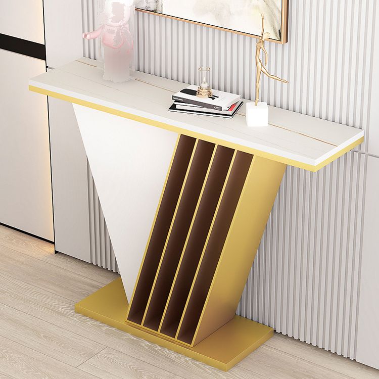 Tavolo da divano console in pietra glam tavolo accento di ferro rettangolare per sala