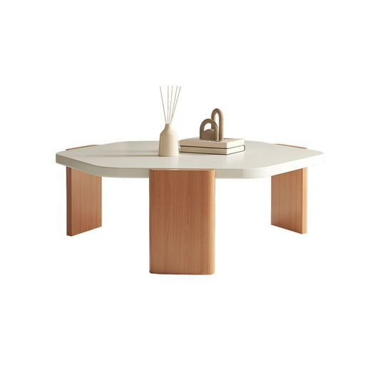 No Distressing Modern Coffee Table Set Beech Coffee Table with 3 Legs