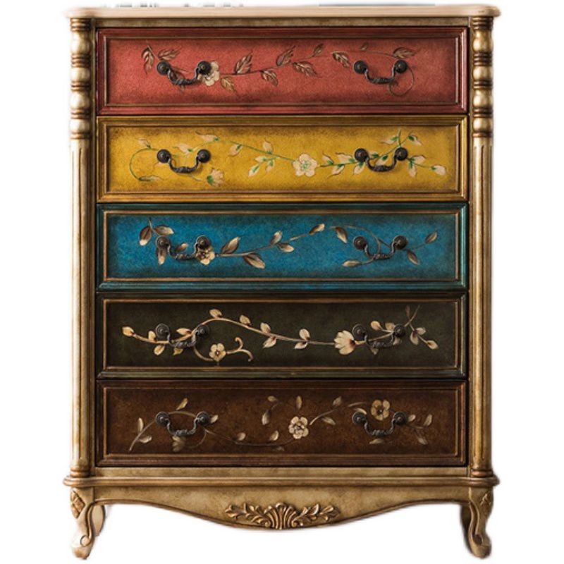 Traditionele opbergkist massief houten dressoir met 3/4/5 lades, 13,65 inch W