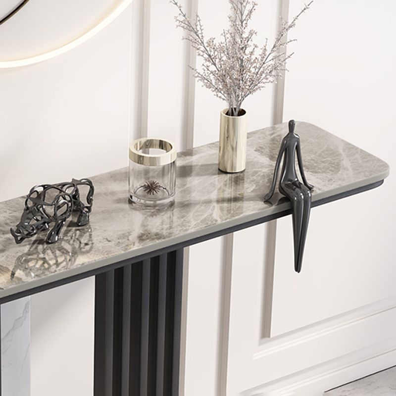 Contemporary Slate Sofa Table Scratch Resistant Stain Resistant Console Table Clearhalo 'Console Tables' 'console_tables' 'Entry & Mudroom Furniture' 'furn' 'furn_console_tables' 'Furniture' 1200x1200_73e52a55-9bb7-44f5-9d34-263f2a030bce