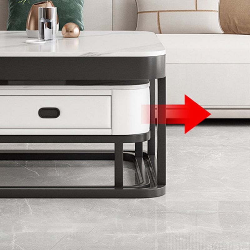 Ensemble de table basse carrée Frame Ensemble de table basse gigogne Glam avec tiroir