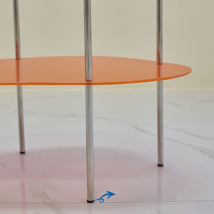 Modern Gambe in vetro 4 gambe a doppio livello tavolino accento a forma naturale