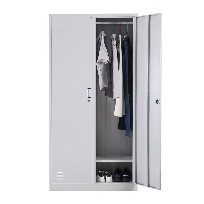 Metal Wardrobe Cabinet Contemporary Grey Wardrobe Armoire for Home Clearhalo 'Armoires & Wardrobes' 'armoires_wardrobes' 'Bedroom Furniture' 'furn' 'furn_armoires_wardrobes' 'Furniture' 1200x1200_73e60da0-1b09-420b-98fc-27541e51399b