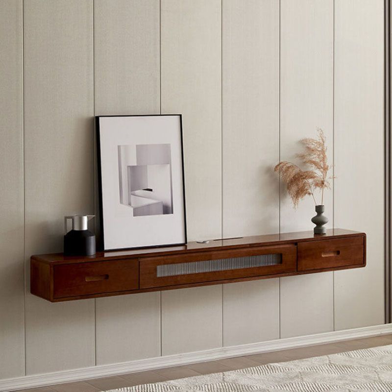 Console TV contemporanea Console multimediale TV in legno massello con cassetti