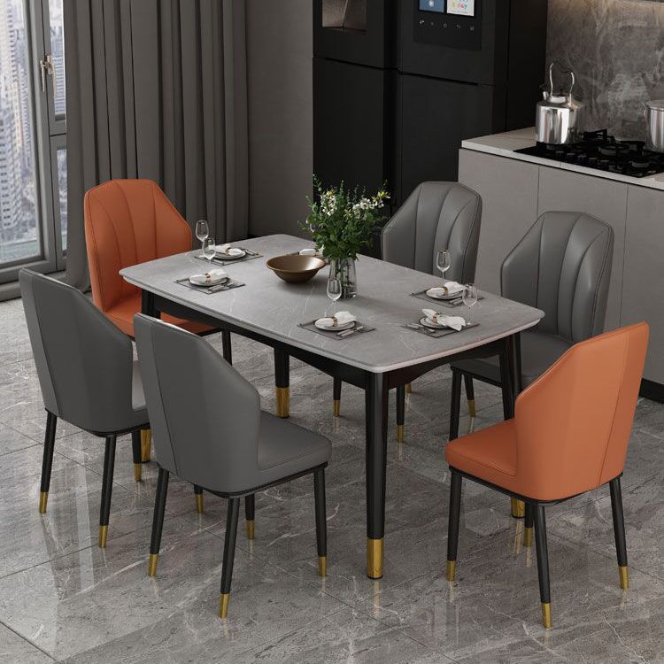 Scandinavian Home Side Chair Wingback Metal Upholstered Dining Room Chair (Set of 4) Clearhalo ' kitchen&dining_furn' 'Dining Chairs' 'Dining Tables & Seating' 'dining_chair' 'furn' 'furn_dining_chair' 'Furniture' 'furniture_dining_chair' 'Kitchen & Dining Furniture' 'kitchen' 1200x1200_73e7c71c-4d25-476b-b975-a4c3a62dc0ed