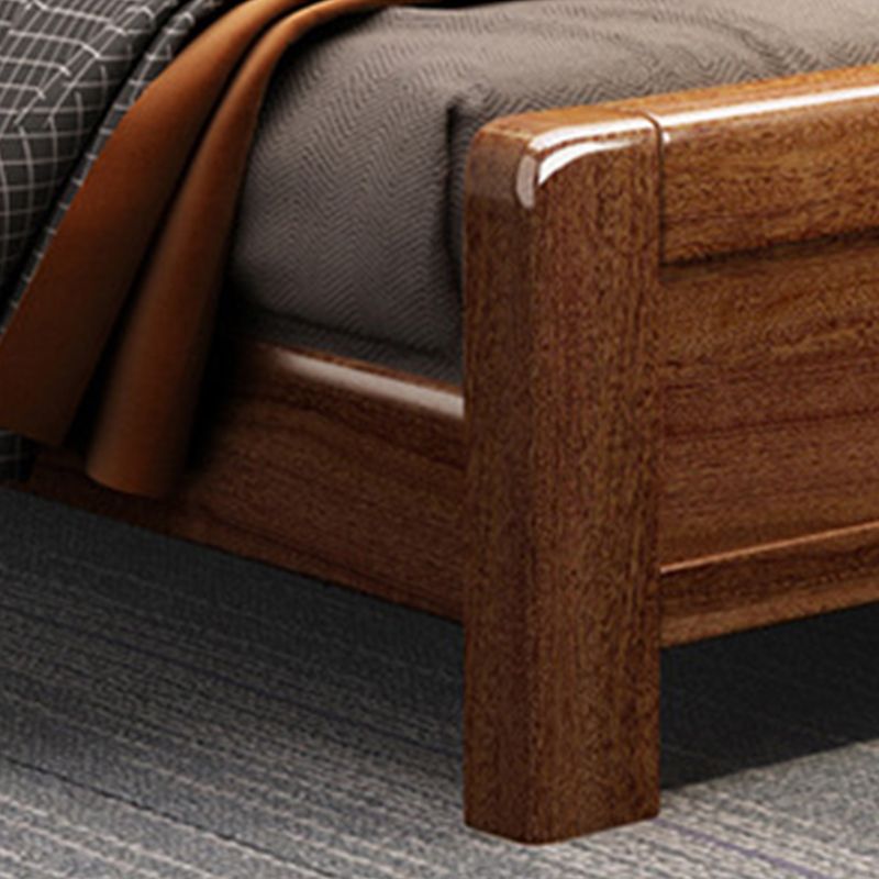 Panneau de lit broné rectangulaire avec lit de lit standard en noyer