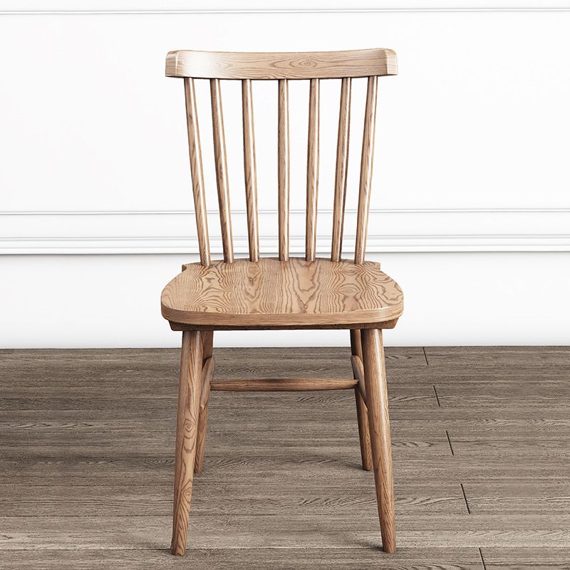 Sedia laterale in legno massiccio sedia da pranzo moderna a stecca per casa