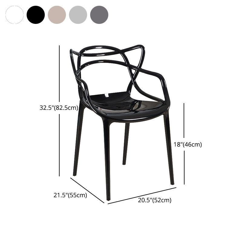Scandinavian Design Open Back Arm Dining Chairs Plastic Side Chair Clearhalo 'Dining Chairs' 'Dining Tables & Seating' 'dining_chair' 'furn' 'furn_dining_chair' 'Furniture' 'furniture_dining_chair' 'Kitchen & Dining Furniture' 1200x1200_73e9b2d0-e527-4abd-a17e-48f73ca3f79a