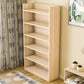 Solid Wood Bookshelf 9.8" W Natural Standard Bookcase with Rectangular Shelves
