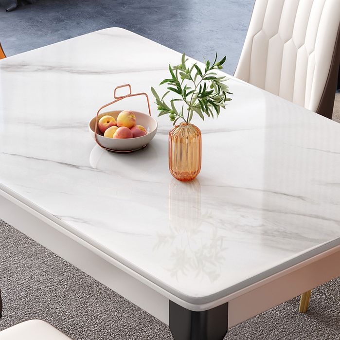 Mid-Century Sintered Stone Dining Table 4 Legs Base Rectangle Table for Home Clearhalo ' dining_table' 'Dining Tables & Seating' 'Dining Tables' 'furn' 'furn_dining_table' 'Furniture' 'furniture_dining_table' 'Kitchen & Dining Furniture' 'kitchen&dining_furn' 'kitchen' 'kitchen_dining_table' 1200x1200_73ea4419-1b0a-41ec-9ada-2b9cf49f96a0
