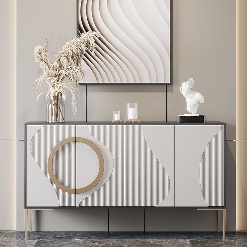 Glam White ingegnerizzato in legno a buffet a buffet regolabile salotto al buffet