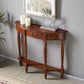 Solid Wood Half Moon Console Table 1-drawer 35.43" Tall Accent Table