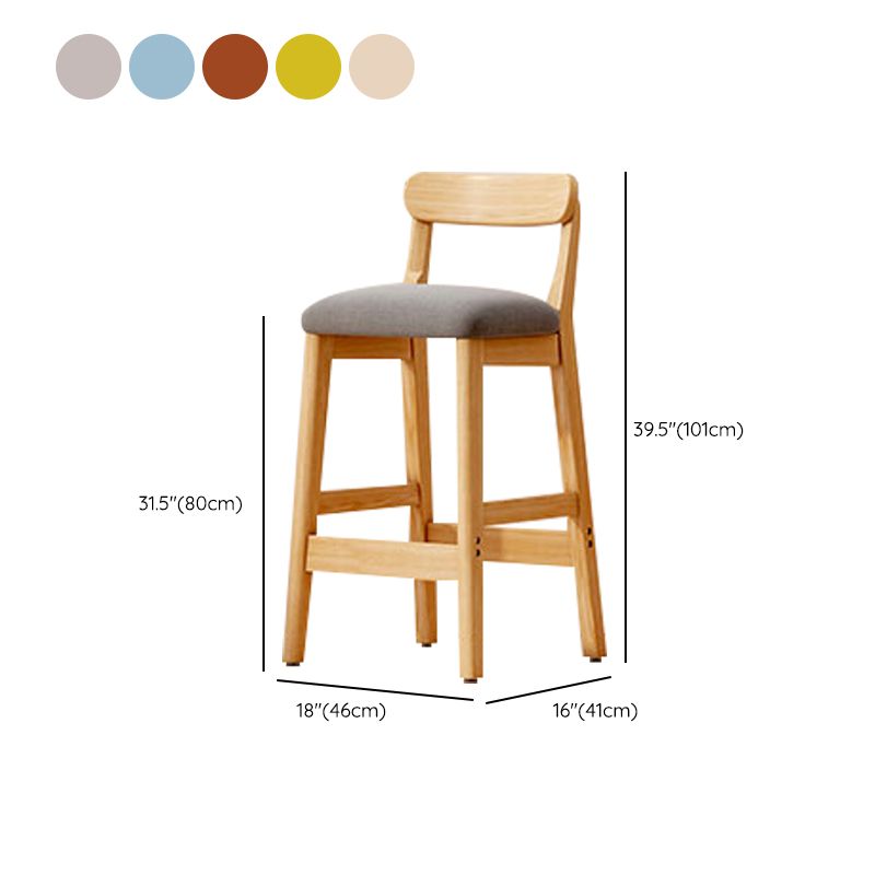 Modern Solid Wood Counter Stool Bar-height Low Back Bar Stool with Footrest Clearhalo 'Bar Furniture' 'Bar Stools' 'bar_stools' 'furn' 'furn_bar_stools' 'Furniture' 'Kitchen & Dining Furniture' 1200x1200_73ebd3f0-6feb-448c-b728-2b90a3deedec
