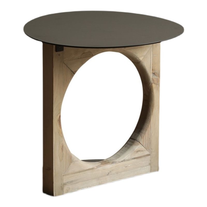 Tavolo da ginnastica rustico in legno in legno massiccio tavolo da estremità rotonda