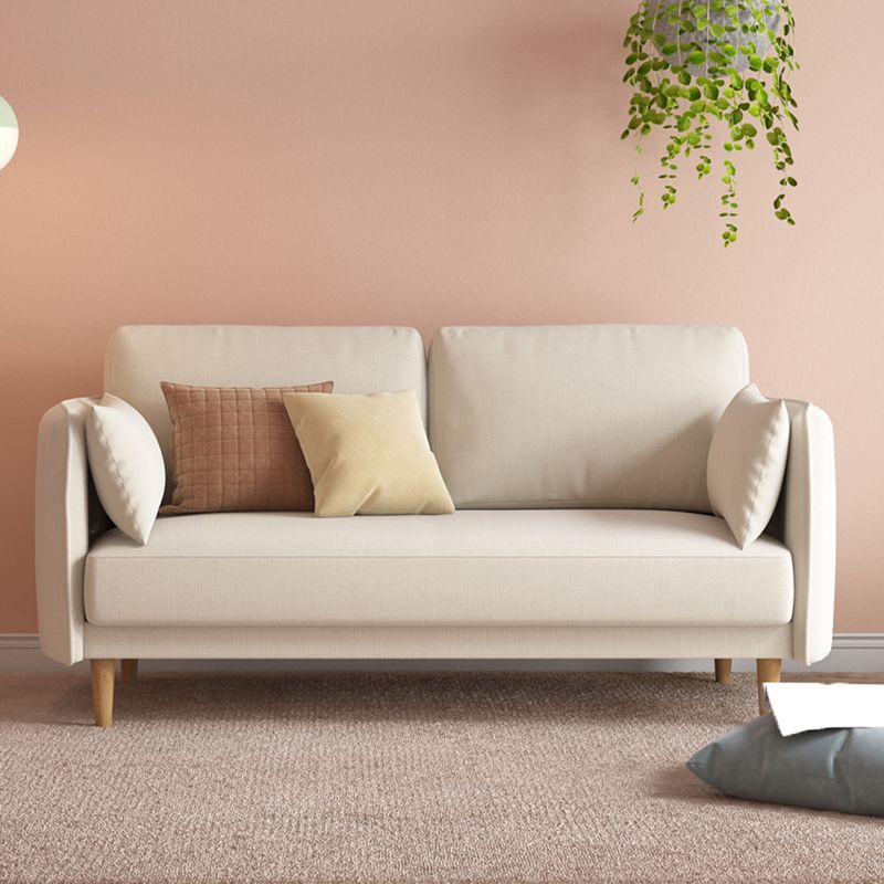 Sofá de brazo cuadrado estándar contemporáneo de lino para sala de estar, apartamento