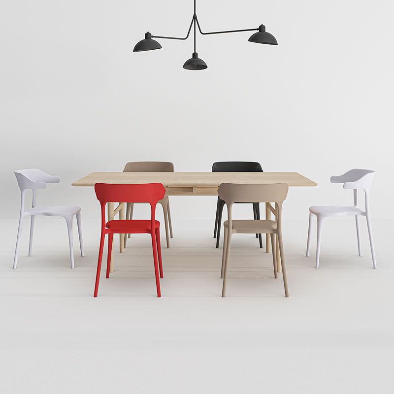 Nordic Style Plastic Dining Chairs Open Back Dining Side Chair for Home Use Clearhalo ' kitchen&dining_furn' 'Dining Chairs' 'Dining Tables & Seating' 'dining_chair' 'furn' 'furn_dining_chair' 'Furniture' 'furniture_dining_chair' 'Kitchen & Dining Furniture' 'kitchen' 1200x1200_73ee322d-93dd-48ca-8c20-9b84bba05193