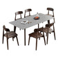 Stone Rectangle Top Table Mid-Century Modern Dining Table with 4 Wood Legs Clearhalo 'Dining Tables & Seating' 'Dining Tables' 'dining_table' 'furn' 'furn_dining_table' 'Furniture' 'furniture_dining_table' 'Kitchen & Dining Furniture' 'kitchen' 'kitchen_dining_table' 1200x1200_73ef3a77-d212-4ee5-9431-7a552f7ecfce