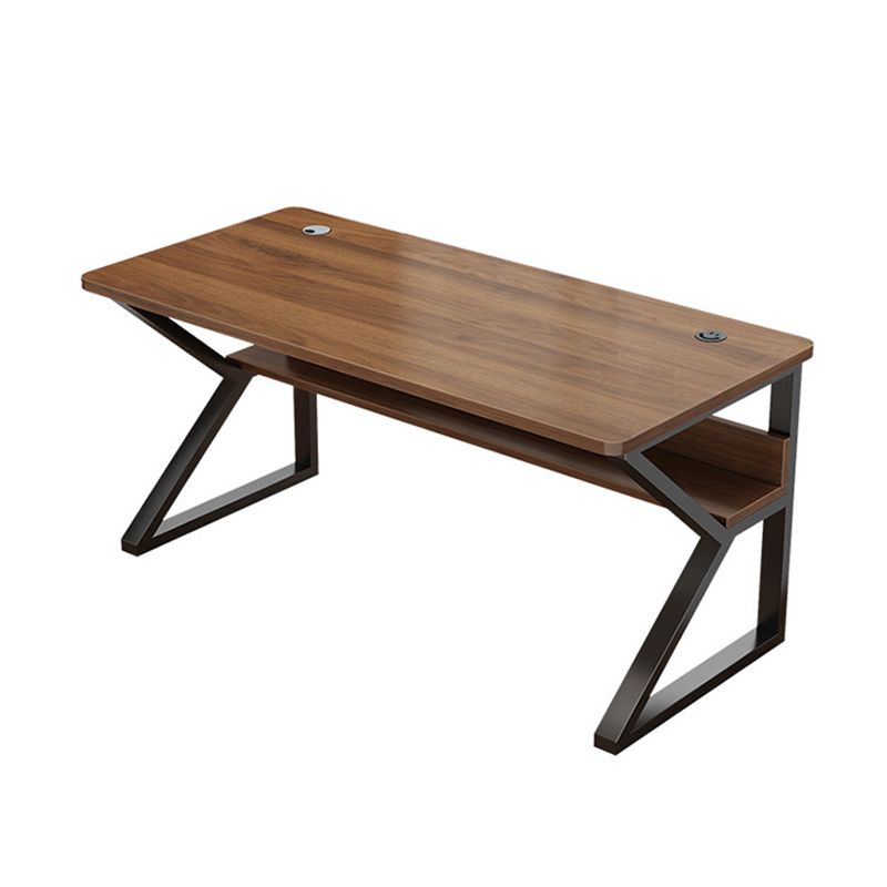 Bureau d'écriture industriel fabriqué bureau de bureau en bois avec étagère