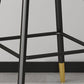 Glam Metal Barstool Velvet Bow Rester basse tabouret en finition mate pour la maison