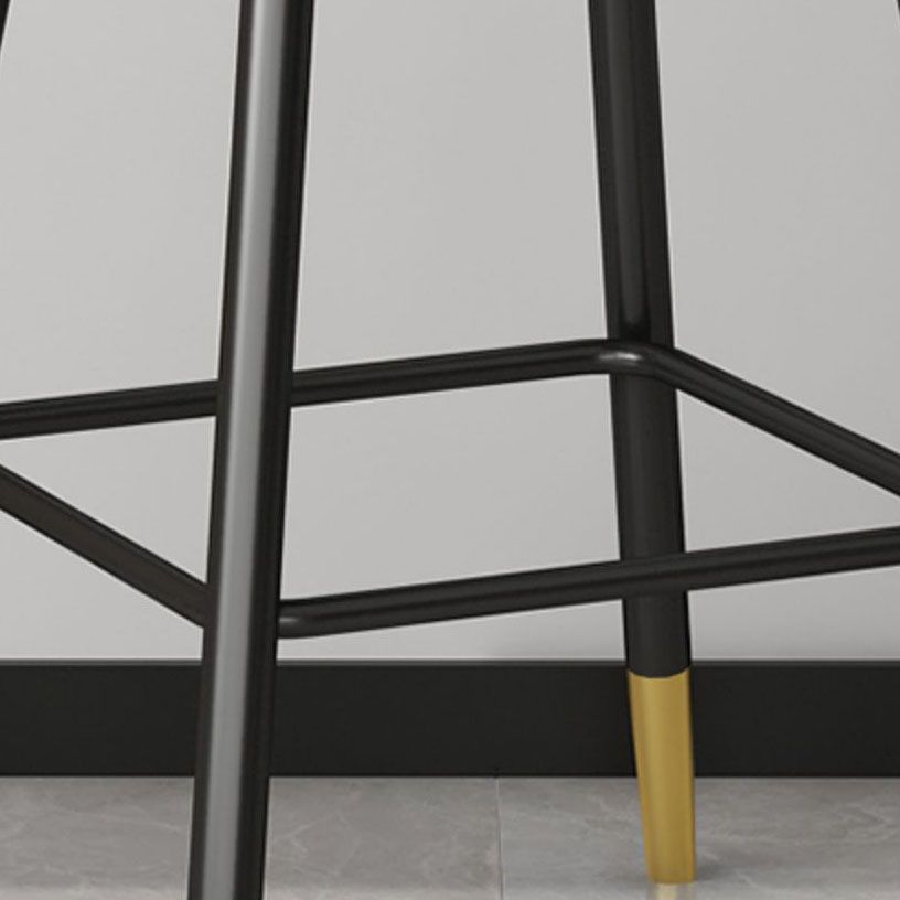 Glam Metal Barstool Velvet Bow Rester basse tabouret en finition mate pour la maison