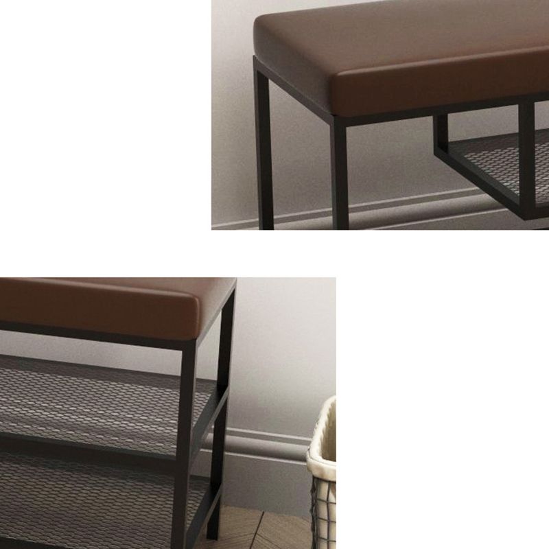 12.6 Inch Wide Seating Bench Modern Metal Cushioned Entryway Bench Clearhalo 'Benches' 'Chairs & Seating' 'furn' 'furn_benches' 'Furniture' 'Living Room Furniture' 1200x1200_73f0901a-fed9-410d-bfce-0c6ff6f35bb7