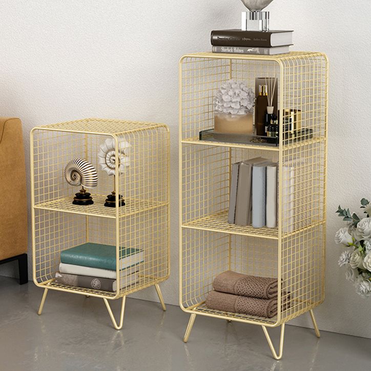 Glam Closed Back Bookcase Metal Standard Bookshelf with Shelves Clearhalo 'Bookcases' 'furn' 'furn_bookcases' 'Furniture' 'Office Furniture' 1200x1200_73f0a482-ce6d-49d0-b609-d56a95afa3d6