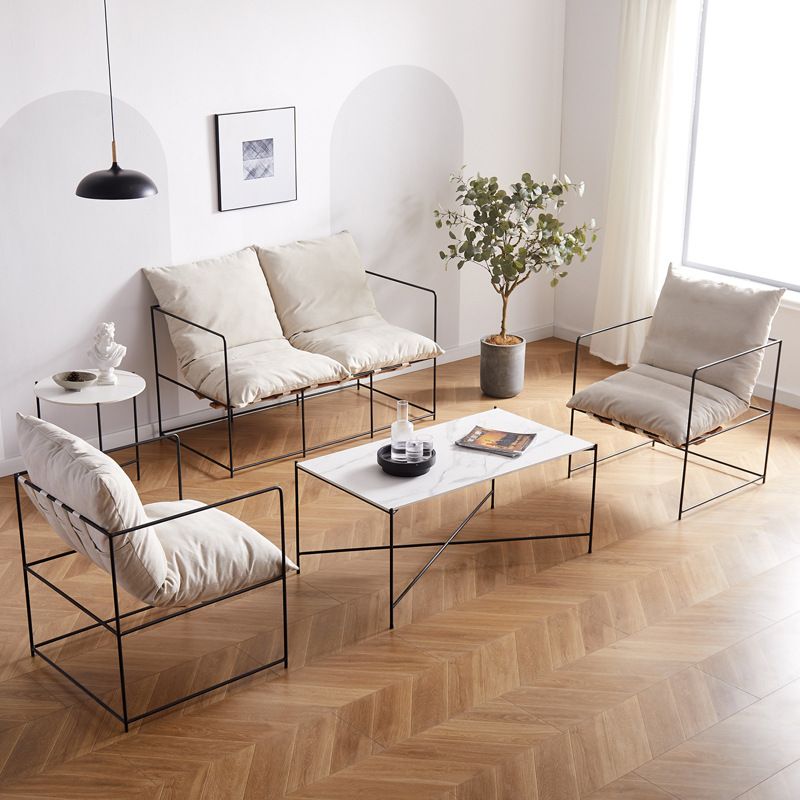 Standaard bank 26,7 "W vierkante armbank met metalen frame voor woonkamer