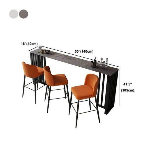 Contemporary Stone Bar Table Bar Double Pedestal Bar Desk for Indoor