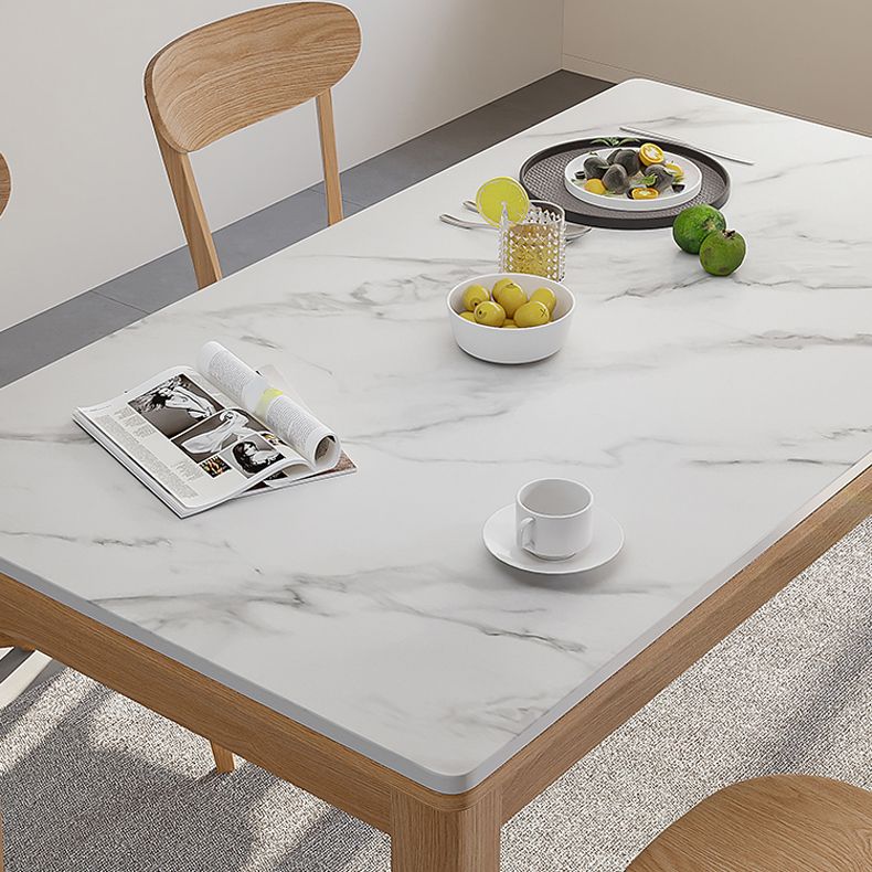 Juego de mesa de comedor con tapa de piedra y sillas de madera, juego de comedor de 1/2/5 piezas para el hogar