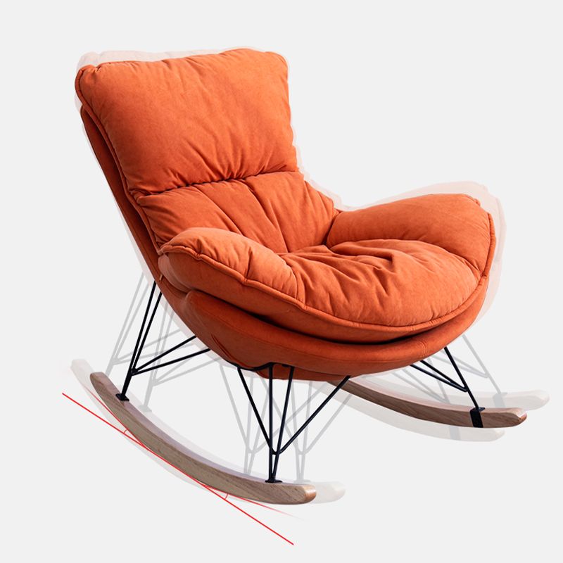 Silla de ocio Velvet Pure Color Rocker Rocker Silla con otomana