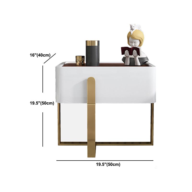 20 inch lang nachtkastje 1-lader imitatie houten glamour bed nachtkastje met benen