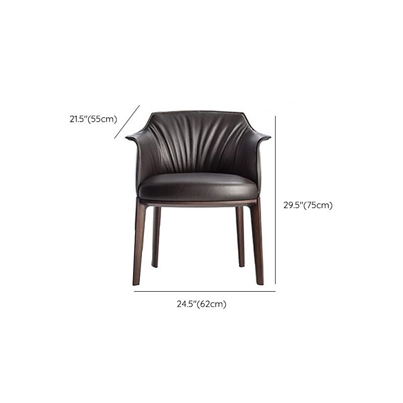 Modern Leather Armrest Fixed Backrest Black Base Upholstered Armed Chair Clearhalo 'Accent Chairs' 'accent_chairs' 'Chairs & Seating' 'furn' 'furn_accent_chairs' 'Furniture' 'Living Room Furniture' 1200x1200_73f873a3-ae57-4554-a6fb-e4894ad3195b