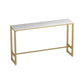 Glam Rectangle Stone Pub Bar Table Indoor Gold Iron Bar Dining Table with Trestle Pedestal Clearhalo 'Bar Furniture' 'Bar Tables' 'bar_tables' 'furn' 'furn_bar_tables' 'Furniture' 'furniture_bar_tables' 'Kitchen & Dining Furniture' 'kitchen&dining_furn' 'kitchen' 1200x1200_73f9c5d3-f5c5-4cdf-bff5-4b5ca4d02aa4