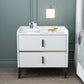 Moderne 20 Zoll H Night Tischstein Top 2-Drawer-Aufbewahrung Nachttisch mit Beinen