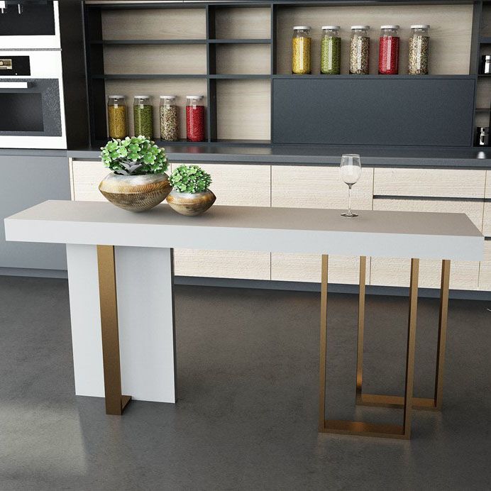 White Marble Top Bar Table Glam Metal and Stone Frame Pub Table Clearhalo 'Bar Furniture' 'Bar Tables' 'bar_tables' 'furn' 'furn_bar_tables' 'Furniture' 'Kitchen & Dining Furniture' 1200x1200_73fcc027-b59f-4458-9a4e-f39caac0bd4a