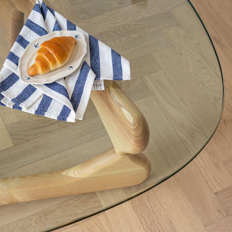 Abstract 1 Single Coffee Table Modern Cocktail Table with Wood Pedestal Clearhalo 'Coffee & Accent Tables' 'Coffee Tables' 'coffee_tables' 'Furniture' 'furniture_coffee_tables' 'Living Room Furniture' 1200x1200_73fe6be4-9b02-43b1-9562-2677323c2471