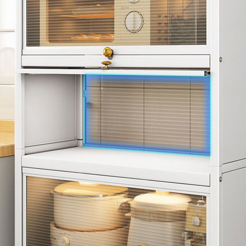 Sideboard in stile glam Sideboard in acciaio bianco in acciaio senza luci a LED