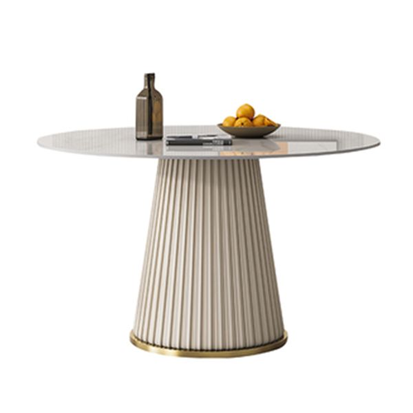Traditional Luxury Dining Table Round White Sintered Stone Table with Pedestal Base Clearhalo ' dining_table' 'Dining Tables & Seating' 'Dining Tables' 'furn' 'furn_dining_table' 'Furniture' 'furniture_dining_table' 'Kitchen & Dining Furniture' 'kitchen&dining_furn' 'kitchen' 'kitchen_dining_table' 1200x1200_74003ea0-d373-4ea0-ae09-52d943c34296