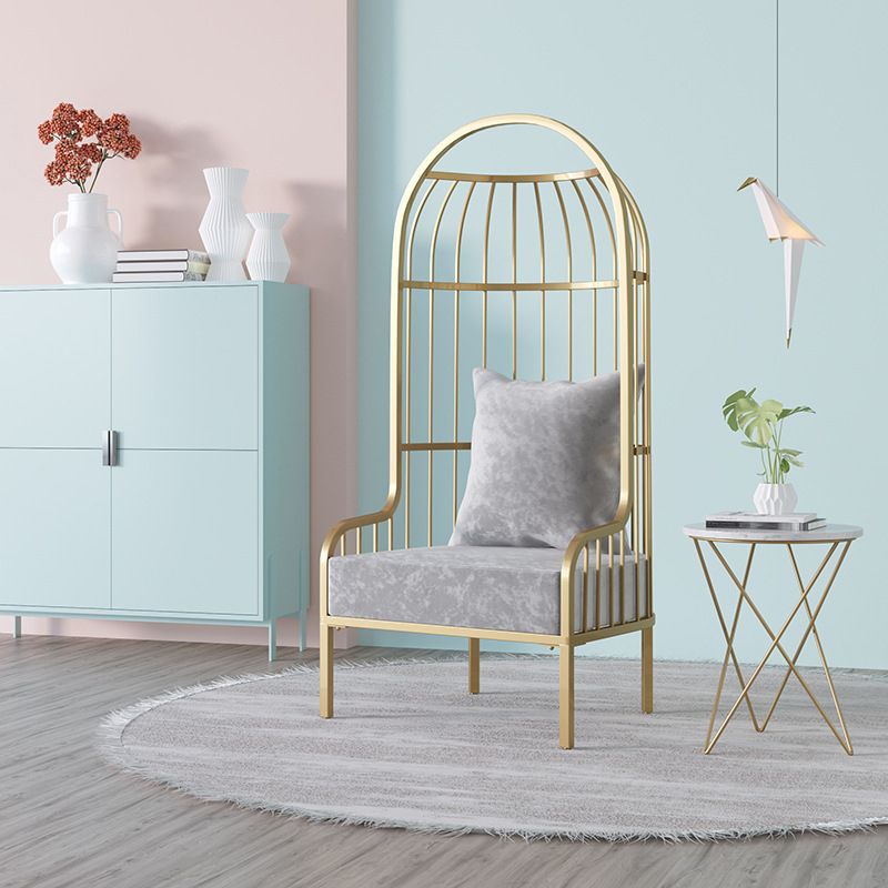 Glam Fabric Arms Included with Pillow Basic Four Leg Accent Armchair Clearhalo 'Accent Chairs' 'accent_chairs' 'Chairs & Seating' 'furn' 'furn_accent_chairs' 'Furniture' 'Living Room Furniture' 1200x1200_74010c01-d08b-4dd4-8df5-c826d9ba307a