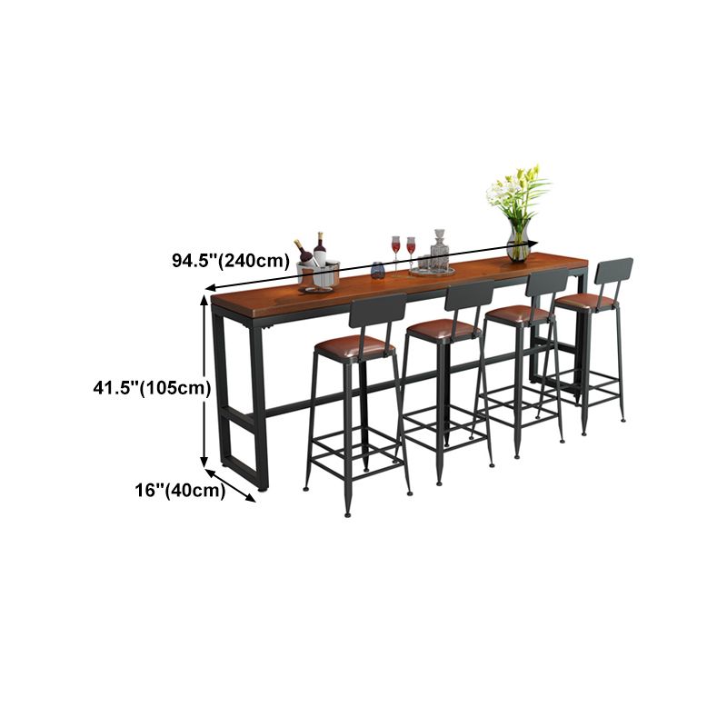 Pine Wood Bar Dining Table Industrial Bar Table with Trestle Base Clearhalo 'Bar Furniture' 'Bar Tables' 'bar_tables' 'furn' 'furn_bar_tables' 'Furniture' 'furniture_bar_tables' 'Kitchen & Dining Furniture' 1200x1200_7402987d-8a35-476d-abff-eb27d58ebb5c