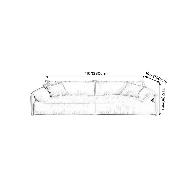 Modern Style White Sofa with Pillow Armrest Cushioned Seat down Seat Padding Clearhalo 'furn' 'furn_sofas' 'Furniture' 'furniture_sofas' 'kitchen' 'kitchen_sofas' 'Living Room Furniture' 'Sofa' 'sofas' 1200x1200_740337a2-706a-42fa-9d9e-212e768276ac