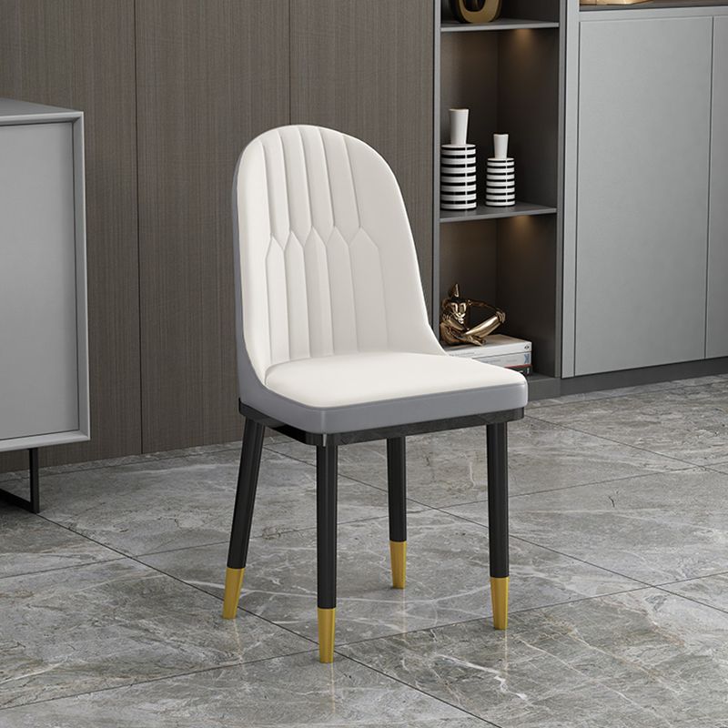 Glam Style Dining Chairs Armless Parsons Chairs with Metal Legs Clearhalo ' kitchen&dining_furn' 'Dining Chairs' 'Dining Tables & Seating' 'dining_chair' 'furn' 'furn_dining_chair' 'Furniture' 'furniture_dining_chair' 'Kitchen & Dining Furniture' 'kitchen' 1200x1200_74040ab3-4354-4d26-8c6d-19f18be93288