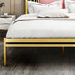 Glam Open-Frame Bed Foam Rectangular Standard Bed with Custom Gold Leg