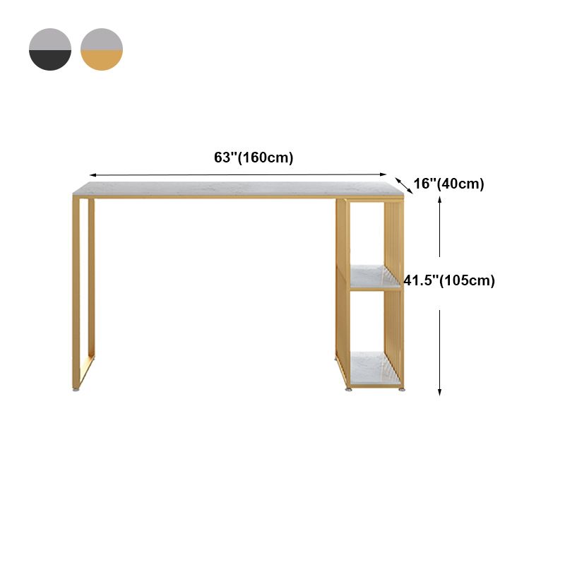 Rectangle Living Room Pub Height Dining Table Marble Bistro Table with Storage Clearhalo 'Bar Furniture' 'Bar Tables' 'bar_tables' 'furn' 'furn_bar_tables' 'Furniture' 'furniture_bar_tables' 'Kitchen & Dining Furniture' 1200x1200_7405c80d-1eba-4bfb-8835-edd193463450